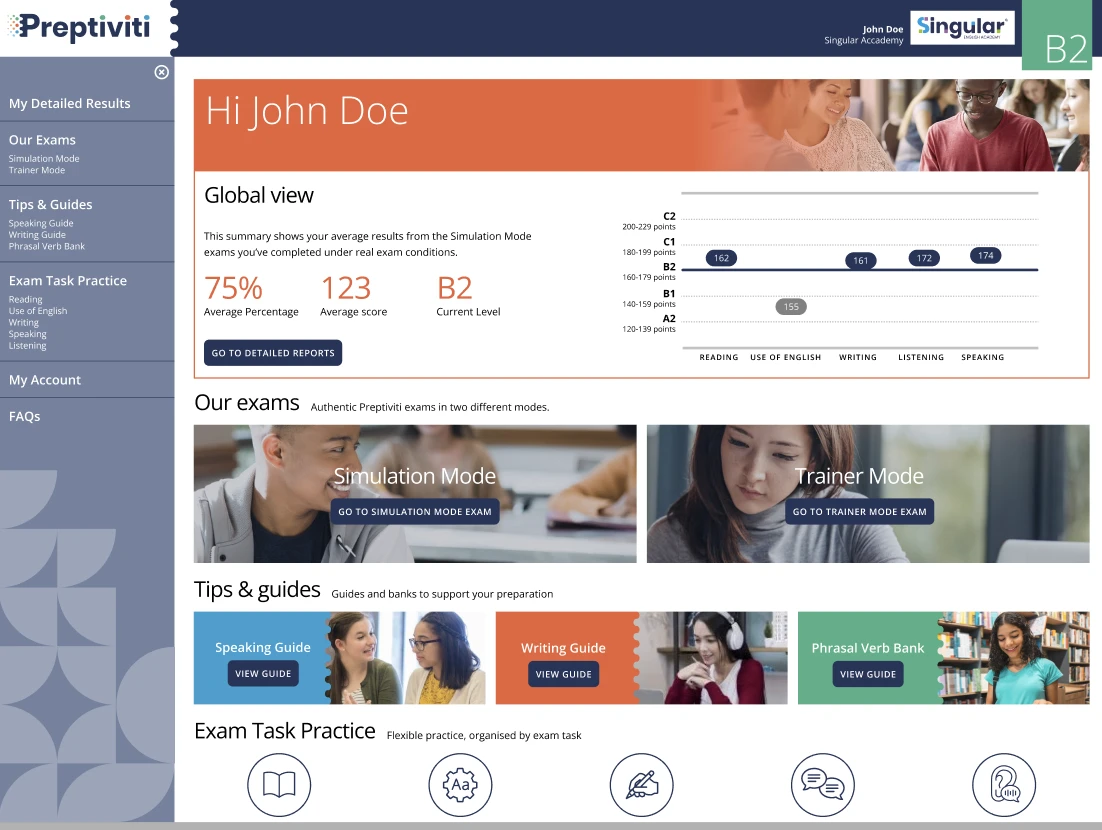 Feedback estructurado al instante para preparar Cambridge